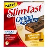 Slim Fast FC0731 Optima - Rich Chewy Caramel Snack Bars - 6 Pack