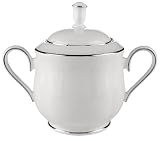 Lenox Hannah Platinum Bone China Sugar Bowl with Lid