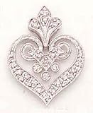 14kt White Gold Diamond Heart Charm- DS1173