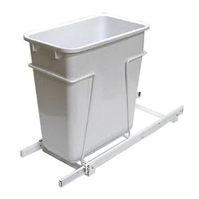 20-Quart Single-Bin Pull-Out Trash Can, White