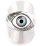 Gothic Eye Sterling Silver Twisted Eyeball Ring