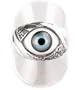Gothic Eye Sterling Silver Twisted Eyeball Ring(Sizes 4.5,5,5.5,6,7,8,9,9.5,10,11,12,13,14)