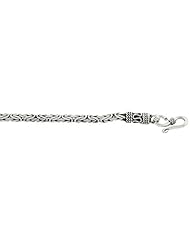 Sterling Silver Bali BYZANTINE Chain Necklaces & Bracelets 3.1mm Antiqued Finish Nickel Free, sizes 7 - 30 inch