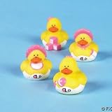 Set of 12 Baby Girl Rubber Duckys