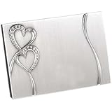 Hortense B. Hewitt Wedding Accessories Silver-Plated Guest Book, Sparkling Love
