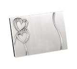 Hortense B. Hewitt Wedding Accessories Silver-Plated Guest Book, Sparkling Love