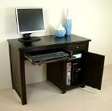 Kudos Single Pedestal Computer Desk Solid Black Ash
