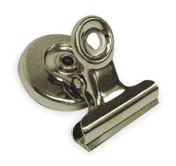 Industrial Grade 2WFW6 Magnetic Bulldog Clip, 1In, Slvr, PK2
