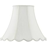 Cal Lighting SH-8105/12-EG Vertical Piped Scallop Bell Shade with 12-Inch Bottom, Egg Shell