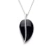 Silver, Onyx Leaf Shaped Pendant