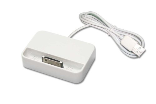 Best Price GSI Super Quality Mini Portable Docking Station With USB Data And Charging Cable Fo Apple iPhone 4/4G - Connect To PC, Laptop Or Notebook, Sync Data And Charge Battery