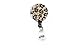 Animal Print Pull Reel Retractable ID Badge Holder with Rhinestones Gold