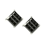 Black Diamond CZ Invisible Cut Basket Set Silver Men Unisex Stud Earrings
