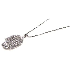 Floating Hamsa Inside Hamsa Hand Cz