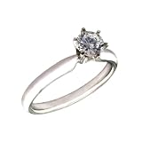 1/5 Carat Round Diamond Solitaire Ring in 14K White Gold