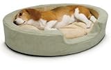 K&H Thermo Oval Snuggly Sleeper, Large 31 By 24 Inches, Sage