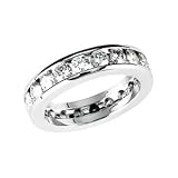 14k White Gold Moissanite Anniversary Band Ring Sz 5 -3mm - JewelryWeb