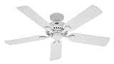 Hunter 21782 52-Inch Five Minute Ceiling Fan, White