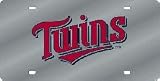 Minnesota Twins Laser Cut Silver License Plate