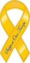 Support Our Troops Yellow Ribbon Decal, Dimensions: 3 7/8" x 8" Diameter