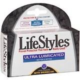 Lifestyles UltraSens Lubric LatexCondoms Spermicid12X6