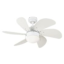 Westinghouse 7814565 Turbo Swirl 30-Inch 6-Blade Ceiling Fan, White with Opal Globe