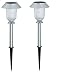 Wagner Solarleuchte Tessin, 2er-Set Akzentleuchten Edelstahl, 2 LEDs w