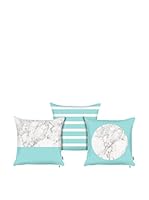 Apolena Set Funda De Cojín 3 Uds. (Cielo/Blanco)