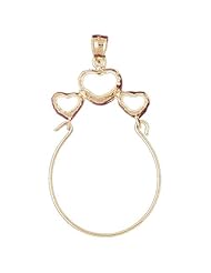 Dazzlers Solid 14k Gold Heart Holder Charm Pendant Available in three colors from jewelsberry (weights: 1.7 grams only)