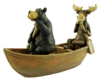 Bear & Moose Canoeing Figure