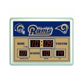 St. Louis Rams 14 x 19 LED Scoreboard Clock and Thermometer