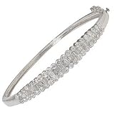 2 1/2ctw Round and Baguette Diamond Bangle