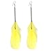 Women Long Chain Design Yellow Double Feather Pendant Fish Hook Earrings