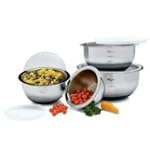 8 Piece Stainless Steel Nesting Bowl Set with Lids & NON Skid Base