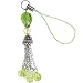 Gioielli Italy Lime Green Heart Bali Chain Glass Bead Cell Phone Charm