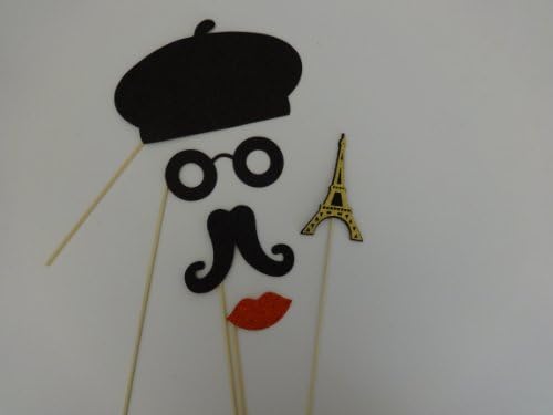 Parisian Inspired Photo Booth Party Props with Gold Tower