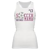 Soccer Mom Tank Top: Custom Junior Fit Bella Sheer Longer Length Rib Racerback Tank Top