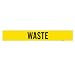 Brady 7298-1 14" Width x 2-1/4" Height, B-946 High Performance Vinyl, Black on Yellow Self-Sticking Pipe Marker, Legend "Waste"