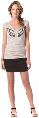 Angel Wing Reversible V-Neck Top M in Pebble