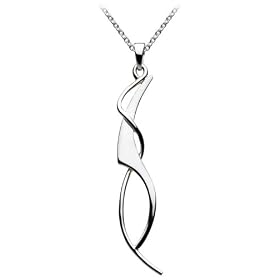 Dew Ladies' Sterling Silver 90W3HP Art Nouveau Pendant & 46cm Chain
