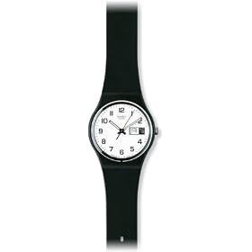 Swatch Once Again White Dial Black Strap Mens Watch