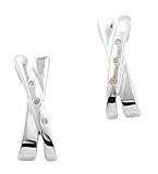 White Ice - Sterling Silver X's (kisses) with Diamonds (O's) Earrings