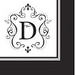 Monogram Black & White Cocktail Napkins - D