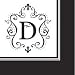 Monogram Black & White Cocktail Napkins - D