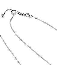 .75mm Solid Sterling Silver Adjustable Box Chain Necklace 22" NEW