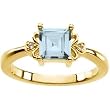 14K Yellow Gold Sky Blue Topaz and Diamond Ring
