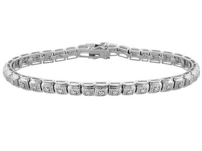 Click here for PLATINUM OVER STERLING SILVER DIAMOND ACCENT DESIG... prices