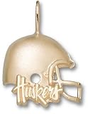 Nebraska Cornhuskers Solid 10K Gold ''HUSKERS'' Helmet Pendant
