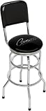 Classic Camaro Script Double Ring and Chrome Seat Ring Barstool