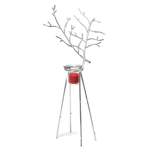 Chrome Deer Candleholder with Size: Large
